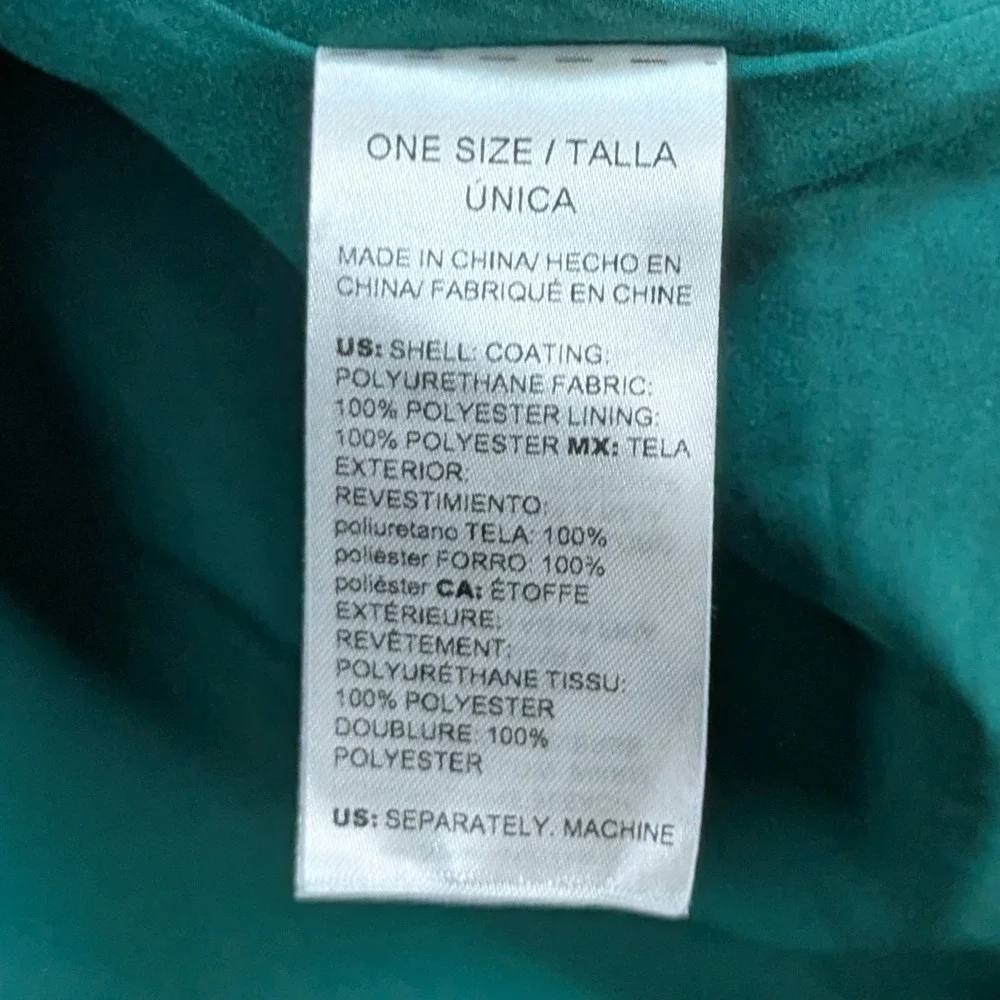 Chicos Faux Leather Shirt Jacket Teal Green Button Front‎ Shacket Size Large